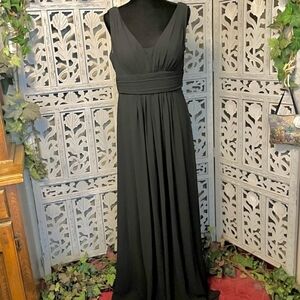~EVER PRETTY~ GORGEOUS JET BLACK GRECIAN STYLED CHIFFON GOWN-12